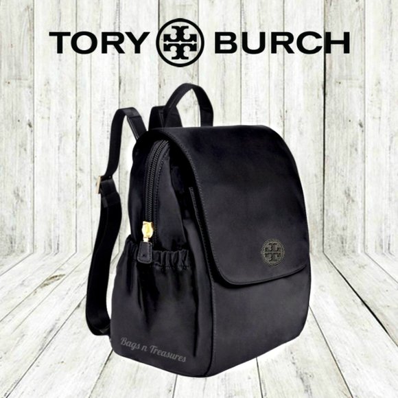 tory burch black nylon backpack